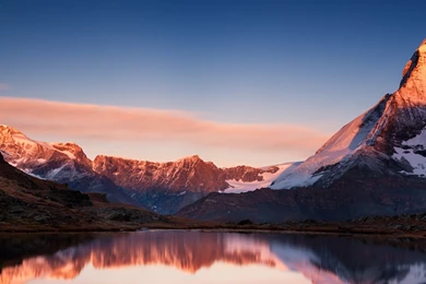 Landscape, Mountain, Sunset, Snow, Lake, Multiple Display, Nature ...