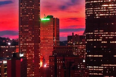 ↑↑TAP AND GET THE FREE APP! City Miami At Night Colorful Sunset ...