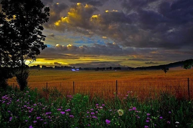 Scenic country farm evening View Free Desktop Backgrounds And ...