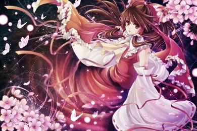 Brunettes,Touhou Brunettes Touhou Cherry Blossoms Long Hair Brown ...