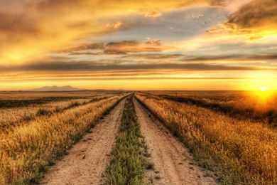 Country Road At Sunset Samsung Wallpapers Download