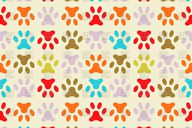 Colorful Wallpapers With Dog's Paw Prints, Download Royalty Free ...