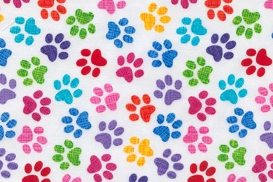 9059 Paw Prints On White. Dog Wallpapers And Fabric. 1700x1472px ...
