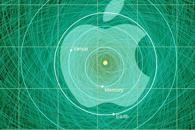 Apple Logo Shelf Cool Blue Green