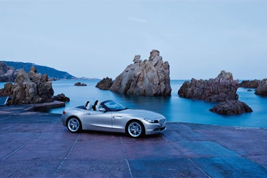 2009 BMW Z4 Roadster   Side Angle Top Down Seashore   1024x768 ...