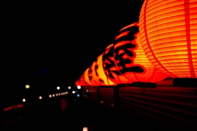 Japanese Lanterns At Night HD Desktop Wallpapers : Widescreen ...