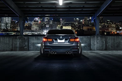BMW M3 F80 Matte Black Car Rear View, Night, City Wallpaper,BMW HD ...