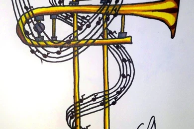 Tattoo Design: Trombone Cross By Bueatiful failure On DeviantArt