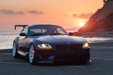 BMW Z4 Black Car At Sunset Wallpapers