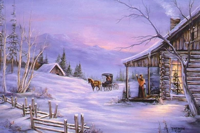 Winter christmas scenes wallpapers