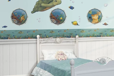 Undersea Pre Pasted Wallpapers Border   RosenberryRooms.com