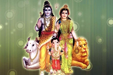 Wallpapers Shiva Nandi God Parvati Ganesh 1024x768