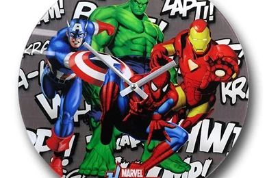 Marvel Heroes Background Noise Glass Clock.jpg