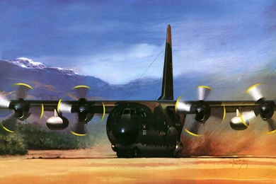 Wallpapers Airplane Painting Art USAF C 130 Aviation Image