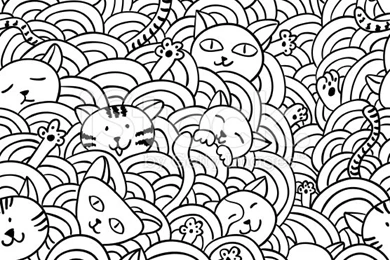 Seamless Background  Cats Stock Vector Art 21446438   IStock