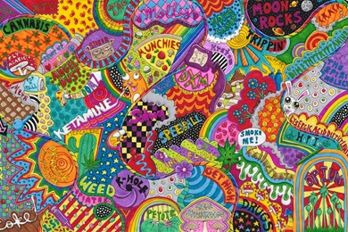 Trippy Mushrooms Art