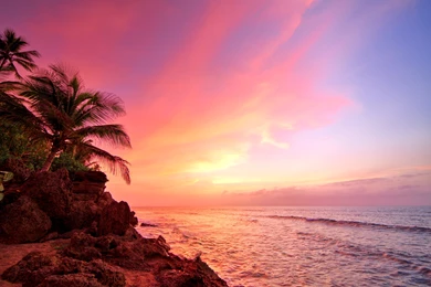 Sunset Over The Ocean In Rincon, Puerto Rico HD Wallpapers. 4K ...