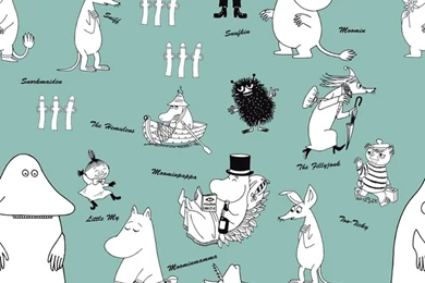 Moomin   Characters Green   Wall Mural & Photo Wallpapers   Photowall
