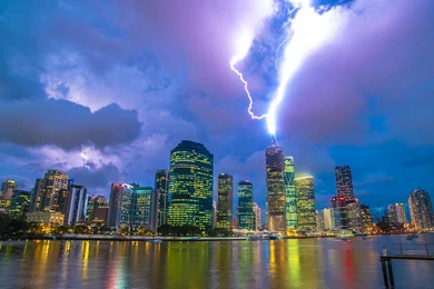 Lightning Catched Over Brisbane
