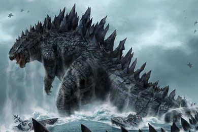 Download Wallpapers 1366x768 Godzilla, Monster, Dinosaur, Submarine ...