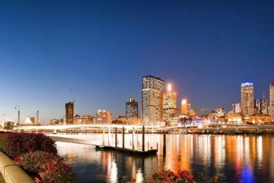 Download Wallpapers 2560x1024 Brisbane, Australia, Evening, River ...