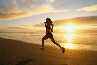 Nike Women Running Wallpapers Women Running Beach Sunrise Cool ...