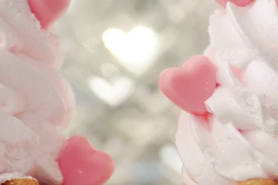 Download Wallpapers 1080x1920 Small Baskets, Cream, Hearts, Dessert ...