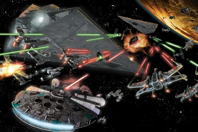 Star Wars Space Battle In Space Space Combat Aircraft Laser Shots ...