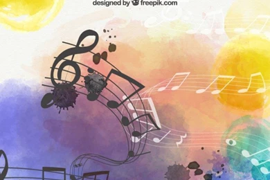 Watercolor Musical Backgrounds Vector