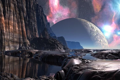 Background, Space, Stars, Moon, Cliff, Planets, Scifi, Desktop ...