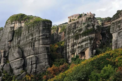 Download Wallpapers 1920x1080 Mountain, Building, Hill, Cliff Full ...