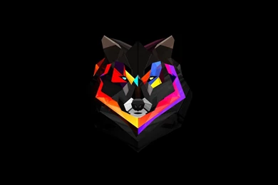 Download Wallpapers 1440x900 Wolf, Face, Abstract, Colorful ...