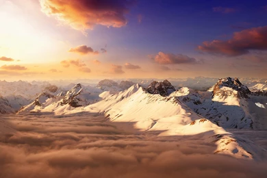 Mountain Sky Sunset HD Wallpapers