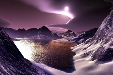 Water Clouds Landscapes Nature Snow Dark Moon Virtual