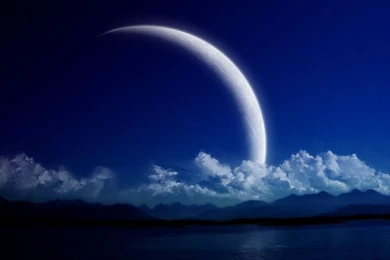 Clouds Dark Moon Sunset – Space Moons HD Desktop Wallpapers