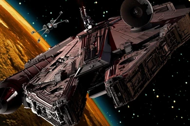Spaceships Millennium Falcon X wing Science Fiction Artwork ...