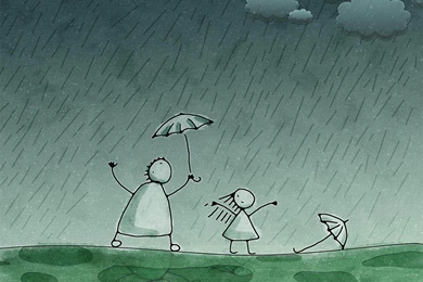 Download 1600x1200 Rain Illustration Wallpapers