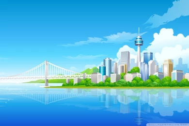 City Illustration HD Desktop Wallpapers : Widescreen : High ...