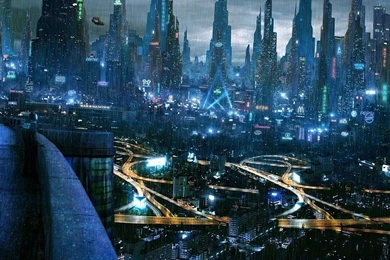 Rainy Futuristic City Free Desktop Backgrounds And Wallpapers
