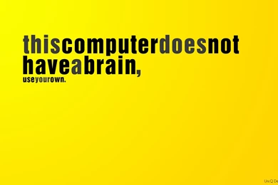 Computers Yellow Text Funny Brain Think Different Uni Wallpapers ...