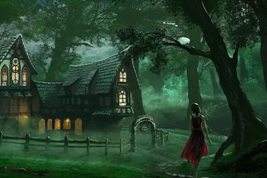 Realistic Little Red Riding Hood, House, Forest, Artistic ...