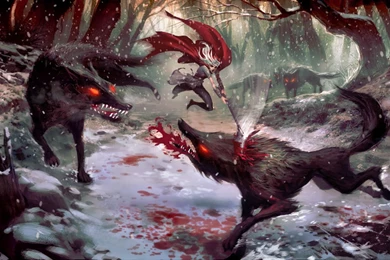 Little Red Riding Hood Fights Back   Fantasy Fairy Tales Wallpapers ...