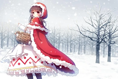 REIMU LITTLE RED RIDING HOOD WALLPAPER   (