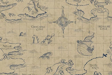 Walt Disney Kids II Pirate Map 33' X 20.5" Wallpapers