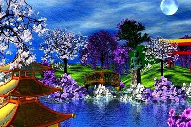 JAPANESE GARDEN WALLPAPER   (