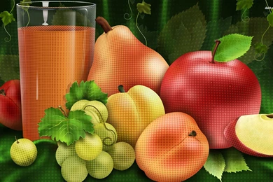 Fruit Juice, Glass, Apple, Peach, Grape, Pear, Digital art ...