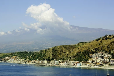 City On Backgrounds Volcano Etna, On The Island Of Sicily, Italy ...