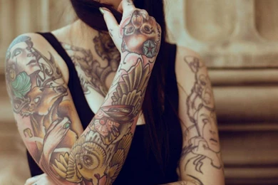 Download Wallpapers Sarah Sharks, Suicide Girls, Tattoo, Tattoos ...