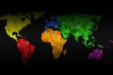 Multicolor Digital Art World Map Wallpapers