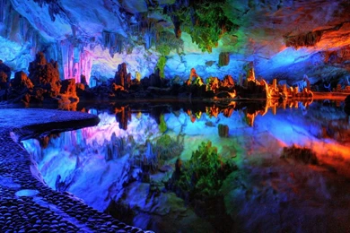 Colorful Crystal Cave   Wallpaper.